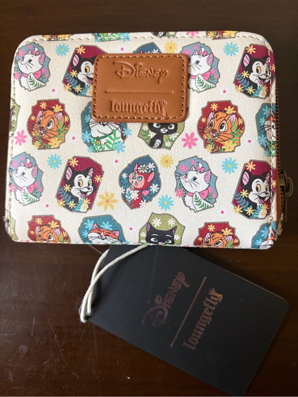 Loungefly Multicolor Disney Cats Zip Wallet - Cream - Picture 2 of 3